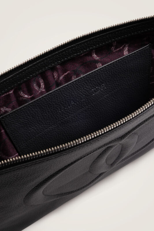 Noor Black Leather Clutch Bag - 7