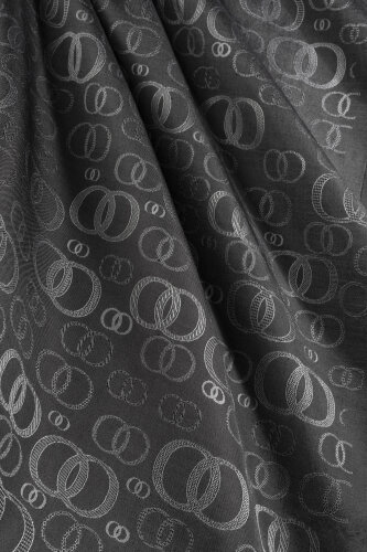 Noor Dark Grey Jacquard Silk Scarf - 4
