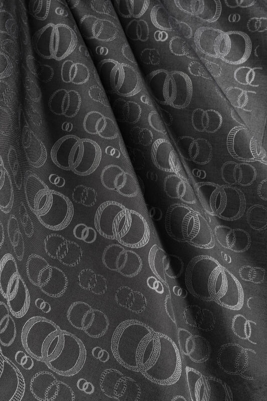 Noor Dark Grey Jacquard Silk Scarf - 4
