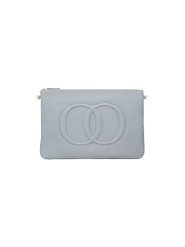 Noor Gray Leather Clutch Bag - 4