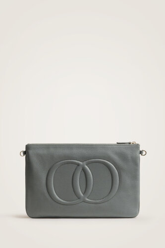 Noor Gray Leather Clutch Bag - 4
