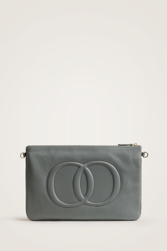 Noor Gray Leather Clutch Bag - 4