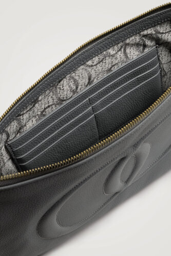 Noor Gray Leather Clutch Bag - 7