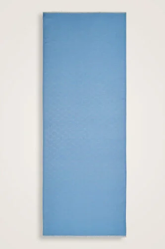 Noor Hexagon Silk Jacquard Shawl Blue 