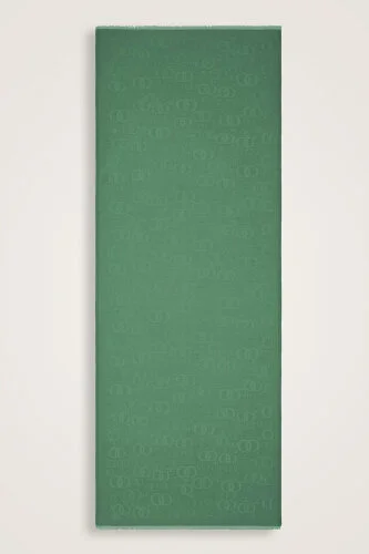 Noor Silk Jacquard Shawl Emerald - 2