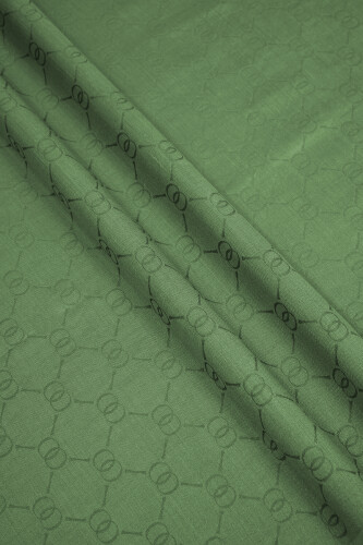Noor Hexagon Silk Jacquard Shawl Green - 2
