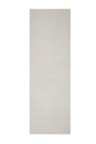Noor Hexagon Silk Jacquard Shawl Light Grey - 2