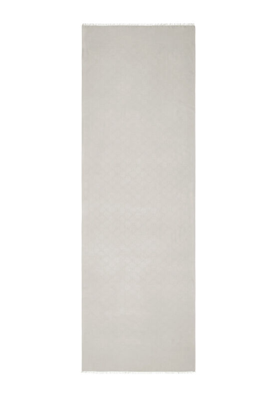 Noor Hexagon Silk Jacquard Shawl Light Grey - 2