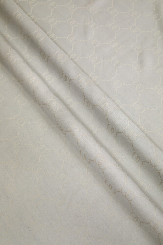 Noor Hexagon Silk Jacquard Shawl Light Grey - 5
