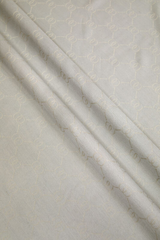 Noor Hexagon Silk Jacquard Shawl Light Grey - 5