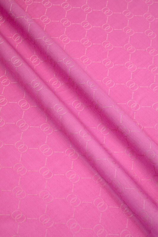 Noor Hexagon Silk Jacquard Shawl Pink - 4