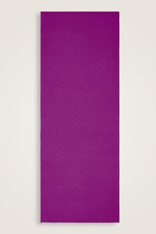 Noor Hexagon Silk Jacquard Shawl Purple - 1
