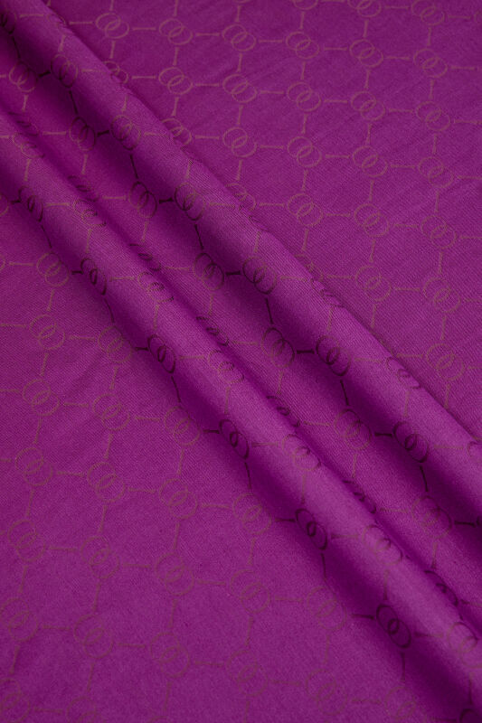 Noor Hexagon Silk Jacquard Shawl Purple - 4