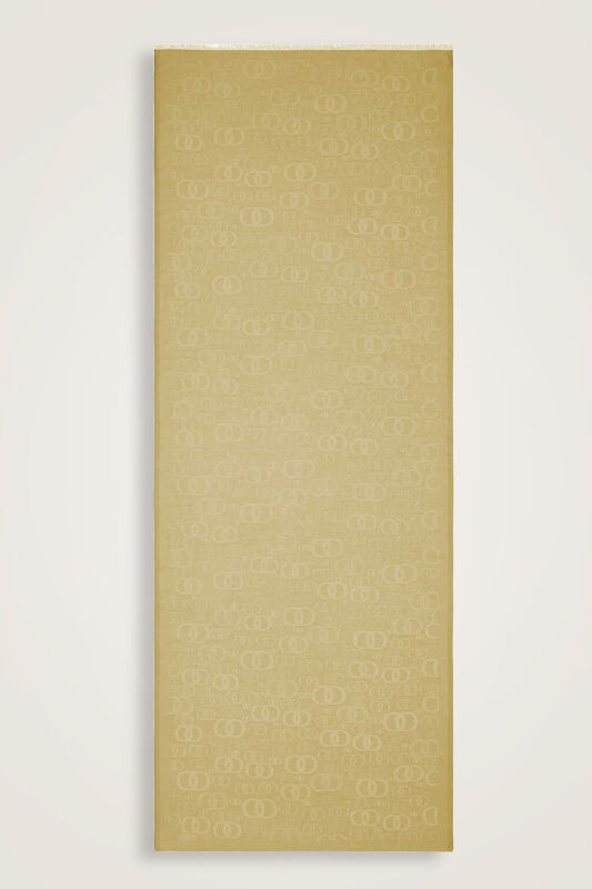 Noor Sarı Jakarlı İpek Şal 70x200 - 2