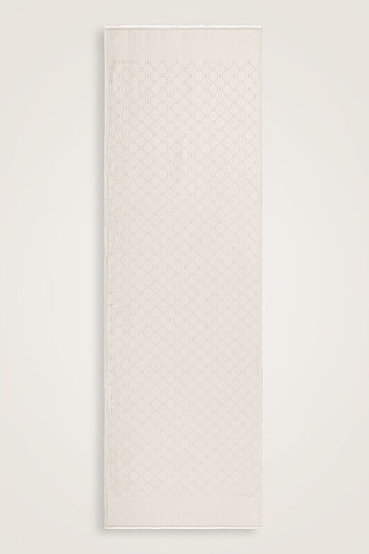 Noor Honeycomb Bone Jacquard Silk Scarf - 2