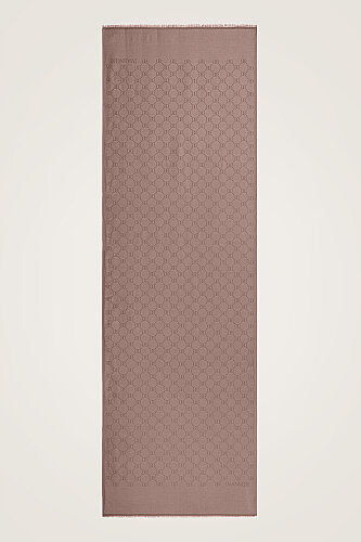 Noor Honeycomb Dark Powder Jacquard Silk Scarf - 2