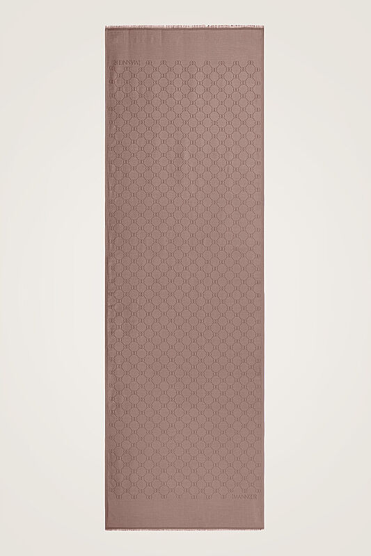 Noor Honeycomb Dark Powder Jacquard Silk Scarf - 2