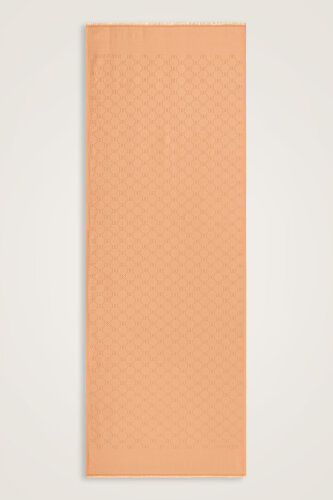 Noor Honeycomb Melon-Colored Jacquard Silk Scarf 