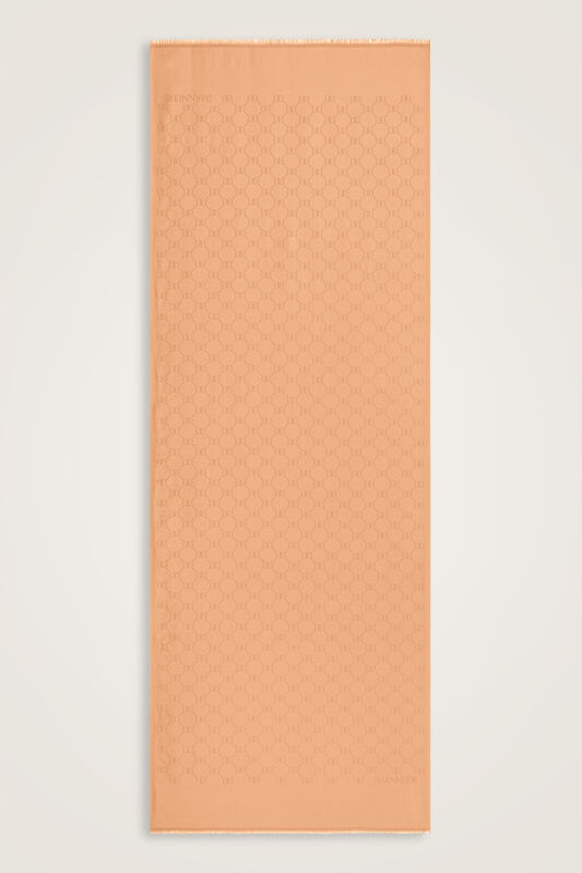 Noor Honeycomb Melon-Colored Jacquard Silk Scarf - 1