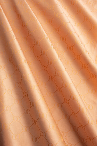 Noor Honeycomb Melon-Colored Jacquard Silk Scarf - 2