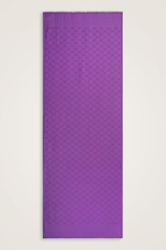 Noor Honeycomb Purple Jacquard Silk Scarf 