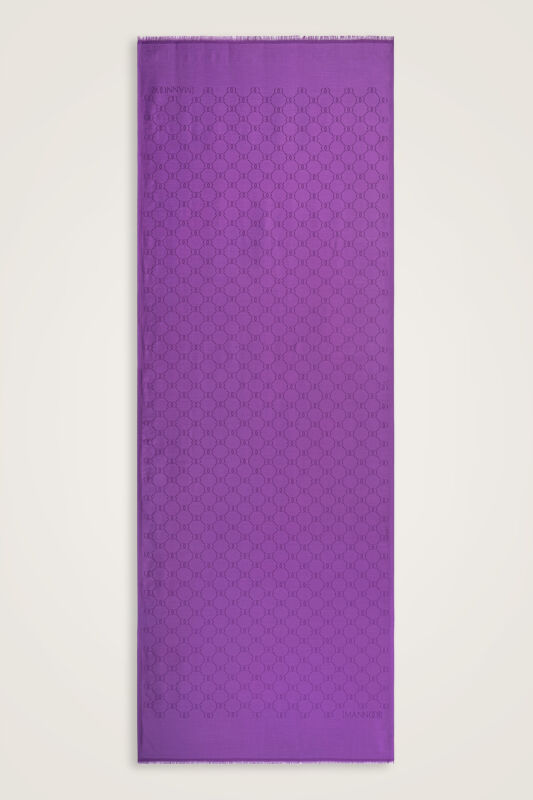 Noor Honeycomb Purple Jacquard Silk Scarf - 1