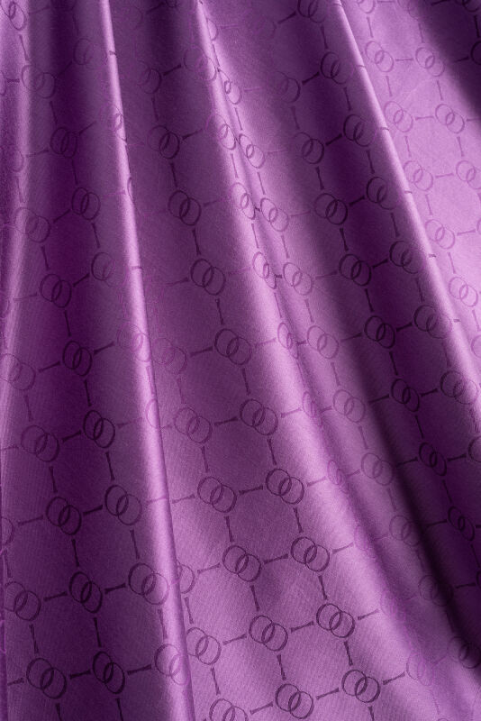 Noor Honeycomb Purple Jacquard Silk Scarf - 2