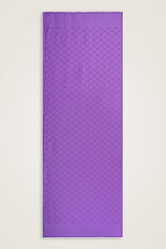 Noor Honeycomb Purple Jacquard Silk Scarf - 2