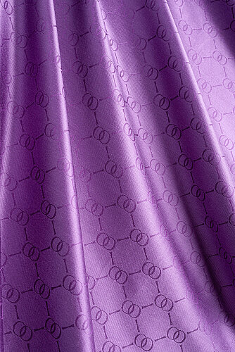 Noor Honeycomb Purple Jacquard Silk Scarf - 4