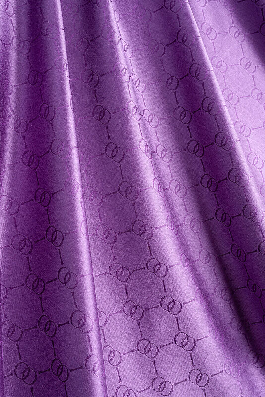 Noor Honeycomb Purple Jacquard Silk Scarf - 4