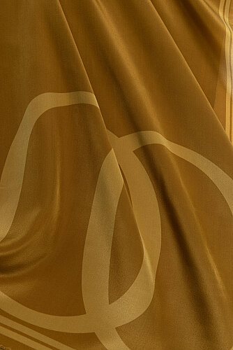 Noor Logo Acid Yellow Crepe Silk Shawl - 2