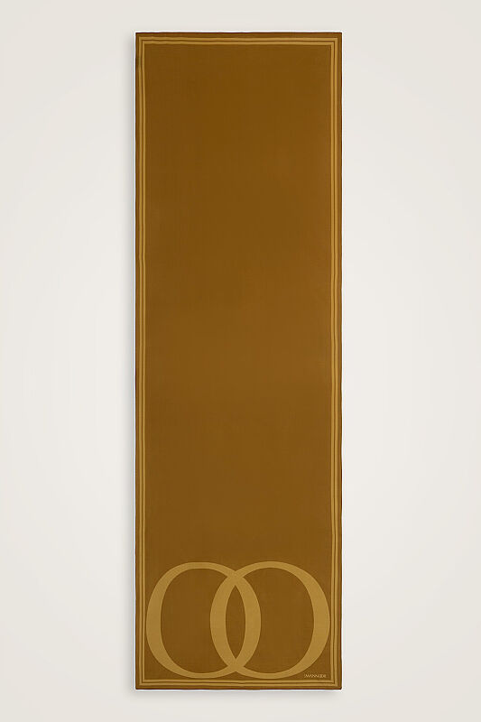 Noor Logo Asit Sarı Krep İpek Şal 70x210 - 1