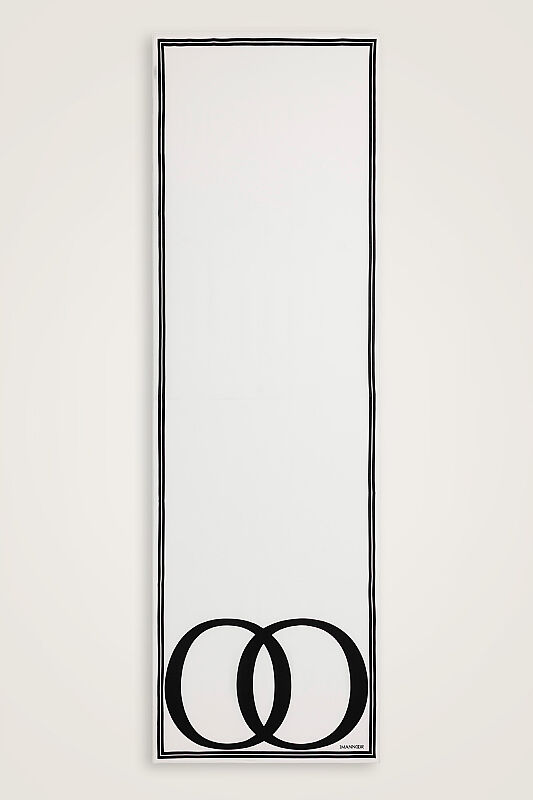 Noor Logo Black and White Crepe Silk Shawl - 1