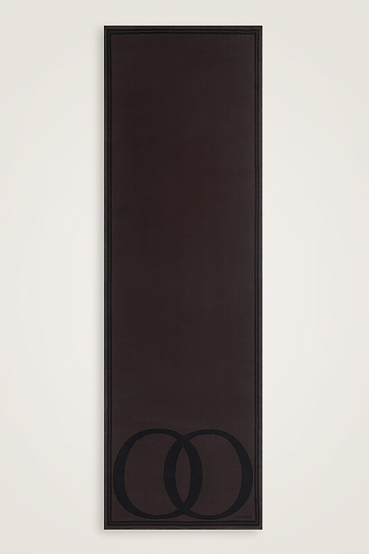 Noor Logo Brown Crepe Silk Shawl - 1