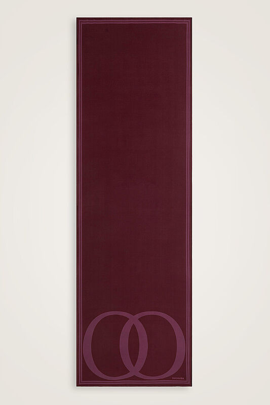 Noor Logo Burgundy Crepe Silk Shawl - 1