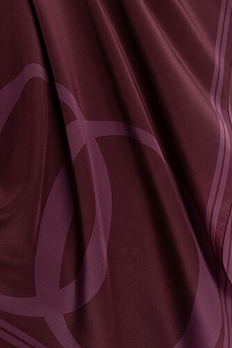 Noor Logo Burgundy Crepe Silk Shawl - 2