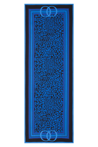 Noor Logo Leopard Shawl Sax Blue 
