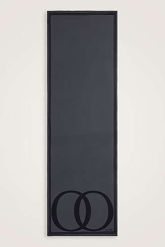 Noor Logo Light Gray Crepe Silk Shawl 