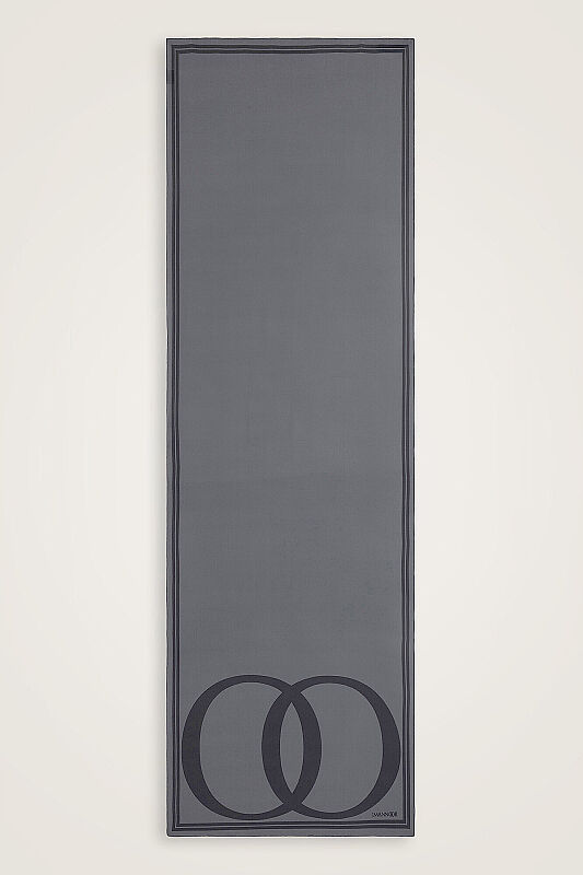 Noor Logo Light Gray Crepe Silk Shawl - 2