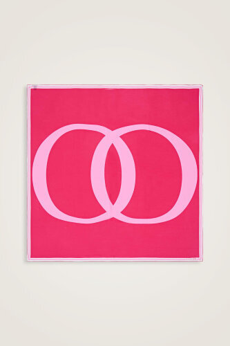 Noor Logo Pembe Krep İpek Eşarp 140x140 - 1