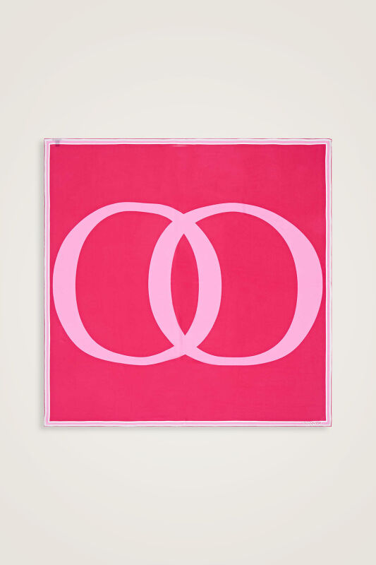 Noor Logo Pembe Krep İpek Eşarp 140x140 - 1