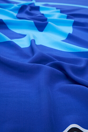 Noor Logo Silk Scarf Blue - 2
