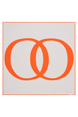 Noor Logo Silk Scarf Orange - 1
