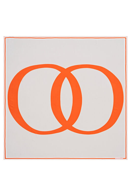 Noor Logo Silk Scarf Orange - 1