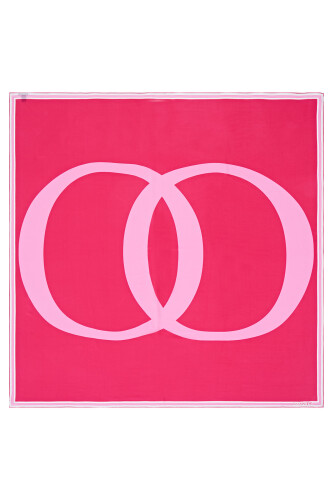 Noor Logo Silk Scarf Pink - 1