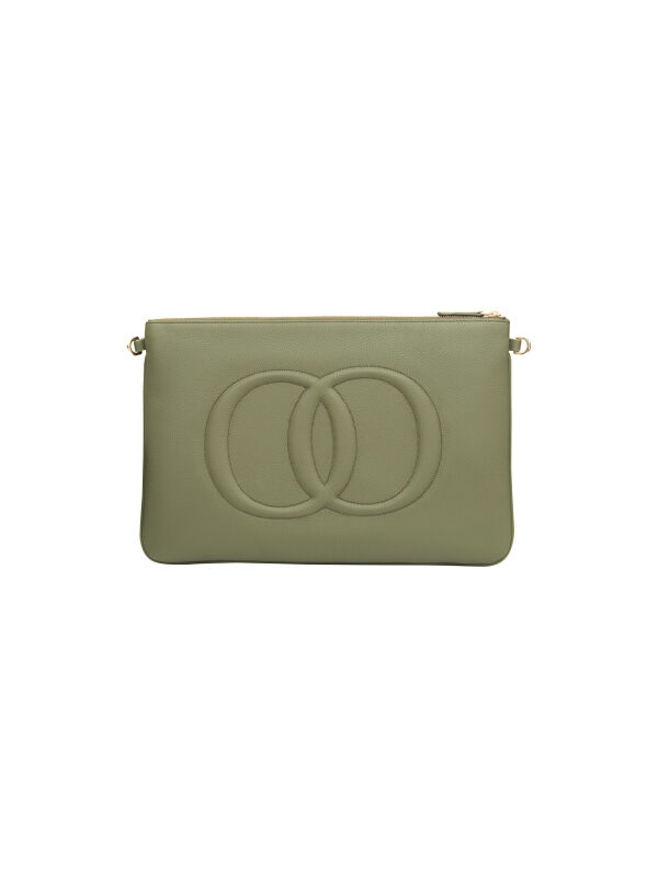 Noor Oil Green Leather Clutch Bag - 5