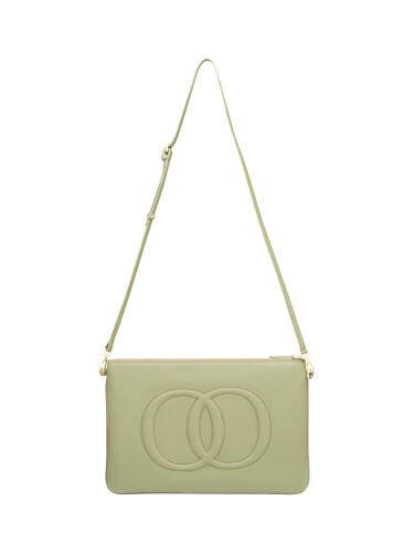 Noor Oil Green Leather Clutch Bag 