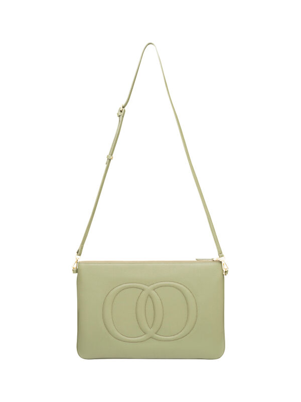 Noor Oil Green Leather Clutch Bag - 1