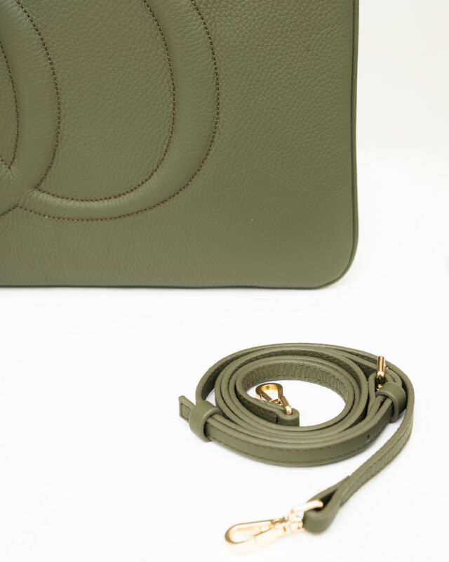 Noor Oil Green Leather Clutch Bag - 2