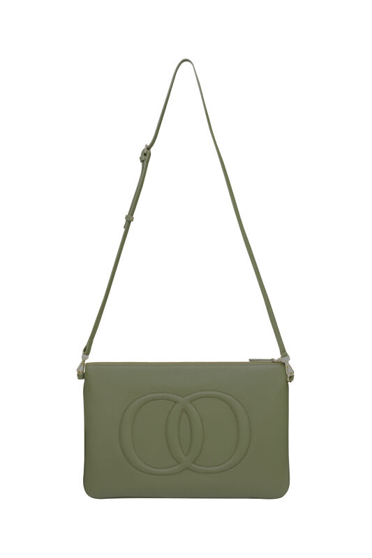 Noor Oil Green Leather Clutch Bag - 1